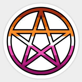 Lesbian Pride Pentacle Symbol Sticker